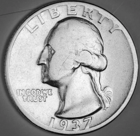 1937-p Washington Quarter.  Better Grade.   (Inventory A) Cover