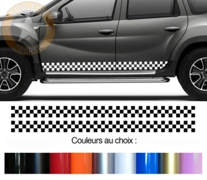 2 X SCHACHBRETTSTREIFEN FÜR DUSTER 4X4 ETC 180cmX11cm AUFKLEBER STICKER AUTO BD569 - Bild 1 von 1