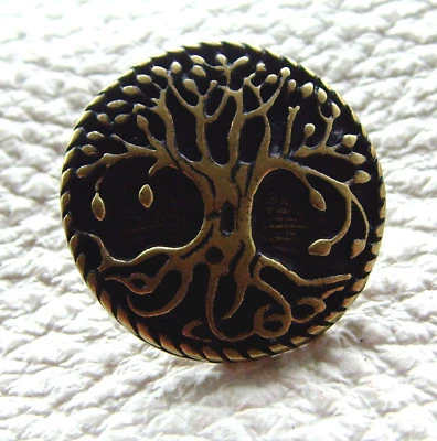 LEDERECKE KONSTANZ Zierniete Weltenbaum yggdrasil Irminsul Messing neu