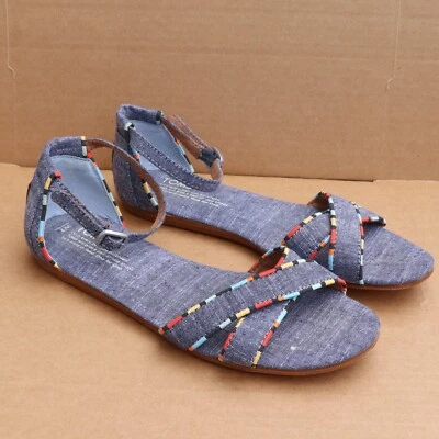 Sandalia TOMS Correa para mujer talla 7 azul denim Foto 1 de 4