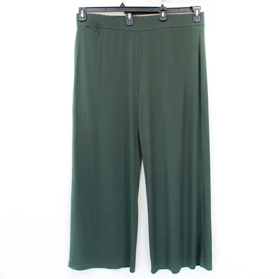 Susan Graver QVC Plus Green Every Day Regular Liquid Knit Wide Leg Pants 1X - Image 1 of 4