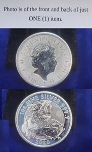 Great Britain 2 POUNDS 2020 Valiant 1 Troy Oz .999 Fine Silver Round Coin 24763 - Picture 1 of 1