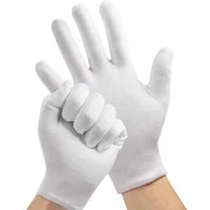 12 Pairs White Cotton Gloves for Dry Hands Sleeping Breathable Moisturizing G... - Picture 1 of 7