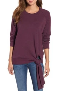Caslon 158199 Women's Long Sleeve Tie Knot Sweatshirt Purple Sz. Medium - Picture 1 of 3
