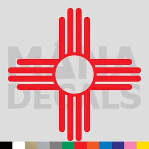 New Mexico Zia Symbol Vinyl Die Cut Decal Sticker - Pueblo Sun State Flag - Picture 1 of 17