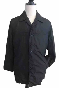 REACTION Kenneth Cole Men's Medium M Black Trench Coat Jacket Windbreaker - Picture 1 of 8