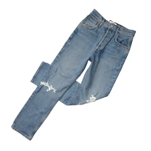 NWT AGOLDE Riley in Whiplash Destroyed High Rise Straight Crop Jeans 26 - Picture 1 of 7