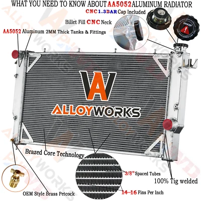 Aluminum Radiator Fits 1994-2002 1996 Dodge Ram 2500 3500 Pickup 5.9L L6 Diesel Foto 1 de 4