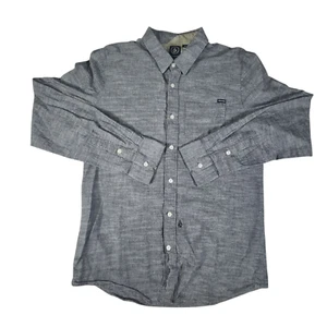 Volcom Button Up Shirt Men Large Long Sleeve Classic Fit Gray Lightweight Summer - Picture 1 of 8