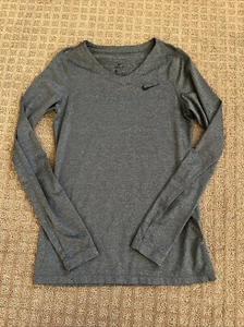 Nike gray compression long sleeve shirt girls size Large - Picture 1 of 5