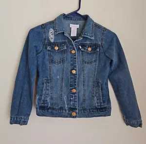 Tommy Bahama Girls Sz 10 Denim Jean Jacket Distress Med Wash EUC - Picture 1 of 12