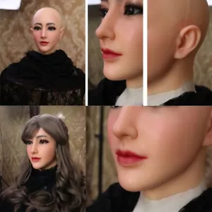 Dokier realistische Silikonmaske Vollkopf weibliche Gesichtsmaske Crossdresser Cosplay - Bild 1 von 10