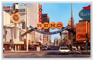Postkarte: NV 1967 Reno's Famous Arch, Casino Area, Neon, Reno, Nevada - verschickt - Bild 1 von 2