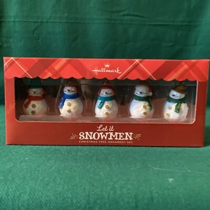 Let it Snowmen Hallmark Christmas Tree Ornament Set of 5 Holiday MIB NEW - Picture 1 of 11