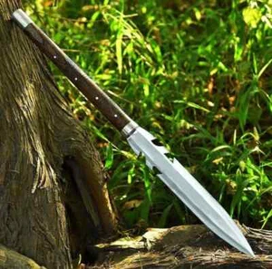 Custom Handmade Carbon Steel Blade Survival Viking Spear | Hunting | 30 inches - Afbeelding 1 van 5