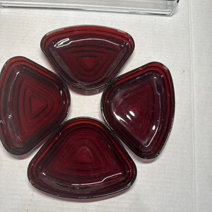 4 Royal Ruby by Anchor Hocking Red Berry Bowls for Lazy Susan EUC - Picture 1 of 3