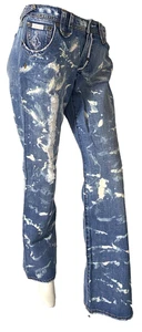 Jeans Baby Phat Talla 7 Tiro Bajo Camuflaje Pintura Lavado Bordado Denim Estilo Y2K - Imagen 1 de 9