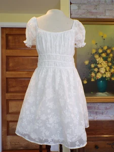Wild Fable Smocked Waist Puff Sleeve Fit Flare Mini Dress Womens Size Medium - Picture 1 of 10