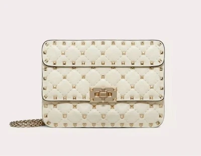 VALENTINO GARAVANI Small Shoulder Bag Rockstud Spike Ivory Leather Crossbody bag - Image 1 of 4