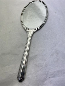MIRROR SOLID DECORATED SILVER ART DECO HAND MIRROR.BIRMINGHAM 1900-1940 - Picture 1 of 9