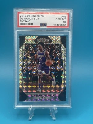 2017-18 Panini Prizm De'Aaron Fox #40 Mosaic Prizm (RC) PSA 10 - Image 1 of 2