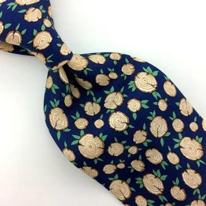 Hermes Tie France Navy Green Brown Leaves Wood Log Necktie Luxury Silk Ties L2 - Picture 1 of 9