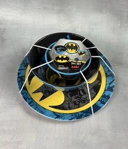 Juego de 3 piezas de vajilla Batman Bat Symbol DC RARO 2000 diseños Zak nuevo - Imagen 1 de 3