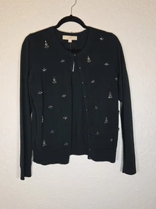 Ann Taylor Loft smaragdgrün Rundhalsausschnitt Knopfleiste Cardigan Medium Baumwolle - Bild 1 von 5