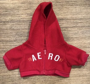 Build A Bear roter Aero Aeropostale Kapuzenpullover mit Reißverschluss Herbst Winter Kleidung - Bild 1 von 3