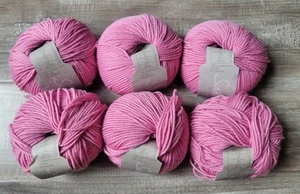 Lot Of 6 Sublime Merino Wool Silk Cashmere Pink DK Yarn - Picture 1 of 3