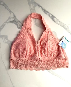 Justice Girls Oh So Soft Lace Halter Bralette Coral - Picture 1 of 2