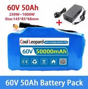 Nuevo paquete de baterías 60V 16S2P 50Ah 67,2V con baterías BMS + enchufe cargador - Imagen 1 de 11
