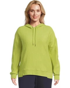Mod-o-doc Long Sleeve Quilted Oversized Hoodie W LG (US 12-14) Lemon Lime NEW!! - Picture 1 of 5