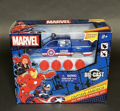 Marvel CAPTAIN AMERICA 2019 Ford Ranger 4x4 Rebels Model Kit Die-Cast Metal - Image 1 of 4