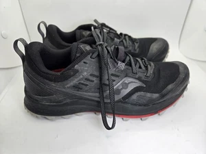 Saucony Peregrine 10 Trail Shoes Men's 7 Black Hiking Running Athletic Sneakers - Picture 1 of 9