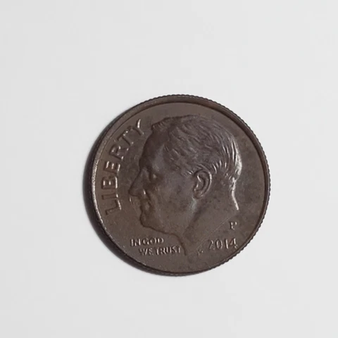 2014 P-Roosevelt Dime - Missing  Clad -Rare Cover