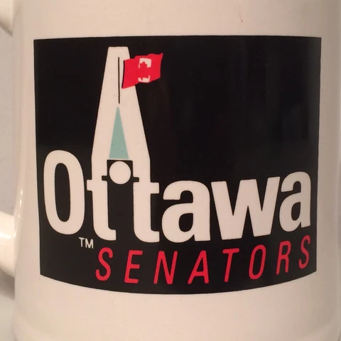 Vintage Ottawa Senators 1992 Peace Tower 2D Logo Ceramic Beer Stein Coffee Mug Cover