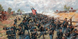Mark Maritato Original Oil Painting Art The Brickyard Fight Gettysburg Signed - Picture 1 of 9