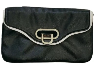 Apt 9 Emma Bolso sin asas Cartera Negro/Blanco Sin cadena/Correa de cuero  Foto 1 de 4