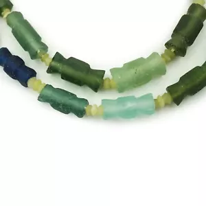 Afghani Ancient Roman Glass Tube Beads (6-7mm) Recycled Rustic Glass Beads - Picture 1 of 6