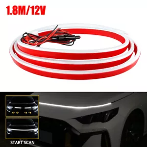 Universal White Flexible Car Hood Strip Daytime Running LED Light Dynamic Scan V - Picture 1 of 15