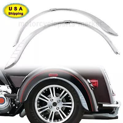 Chrome Rear Fender Accent Flare Trim ABS Fit For Harley Tri Glide Trike FLHXXX - Image 1 of 4