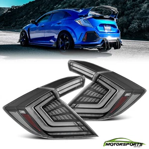 Fit 2016-2021 Honda Civic Hatchback NOVA-Series LED Tail Lights Black 2PC - Foto 1 di 11