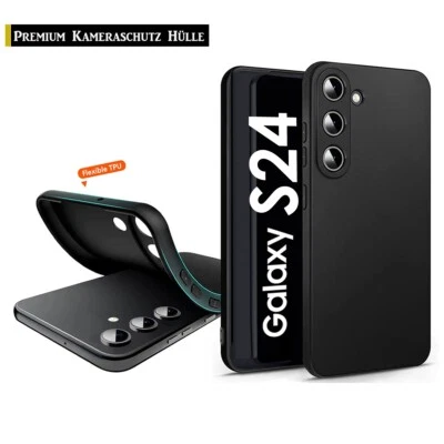 Für Samsung Galaxy S24 5G - Silikon Schwarz Hülle TPU Kameraschutz Hülle