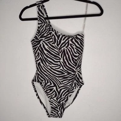 Nuevo con etiquetas Traje de baño Kate Spade para mujer negro/blanco/un hombro de una pieza talla XS Foto 1 de 4