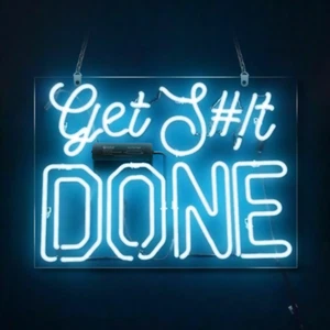 24"x20"Get It Done Neon Sign Light Home Room Wall Hanging Handcraft Artwork Gift - Picture 1 of 1