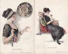 Elegant women "A Sweet Surrender" & "Come sit beside me" by T. Earl Christy 1913