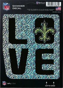 WinCraft 5x7 New Orleans Saints Holographic Love Shimmer Decal NFL - Picture 1 of 1