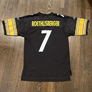 Pittsburgh Steelers Jersey Medium Ben Roethlisberger Mens Reebok Black - Picture 1 of 10