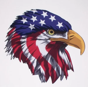 Angry American Flag Eagle Head Decal decals Sticker Stickers Window - Picture 1 of 2